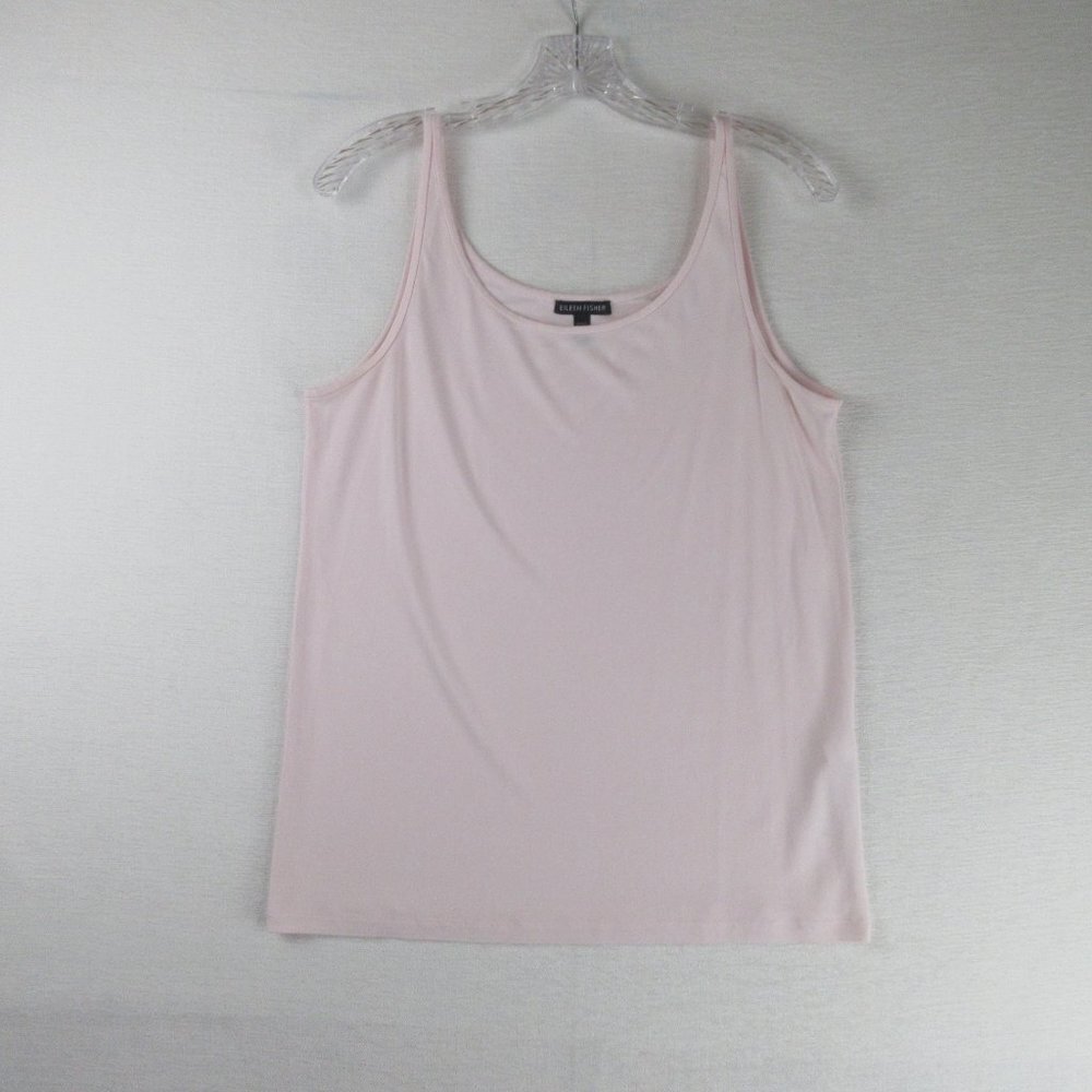 Eileen Fisher Narrow Strap Silk Tank Top Size L Soft Pink R17GK